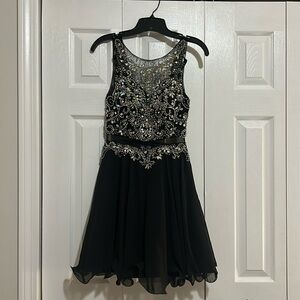 Dancing Queen Mock Two Piece Short Beaded Homecoming Formal Dress Size Small
